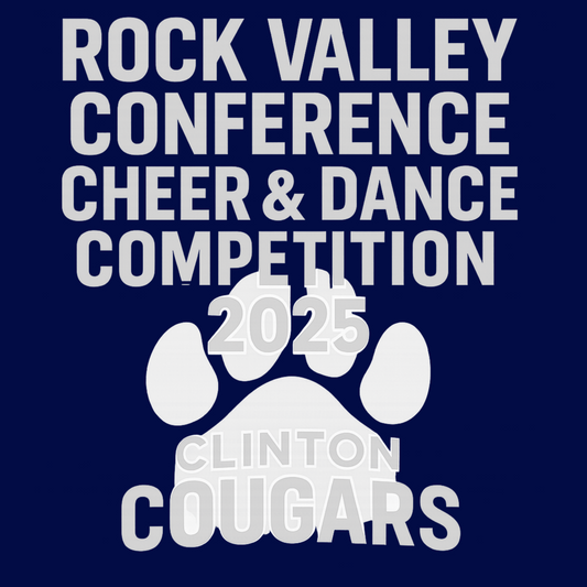 Rock Valley Conference Cheer & Dance Competition 2025 – Clinton Cougars Official T-Shirt