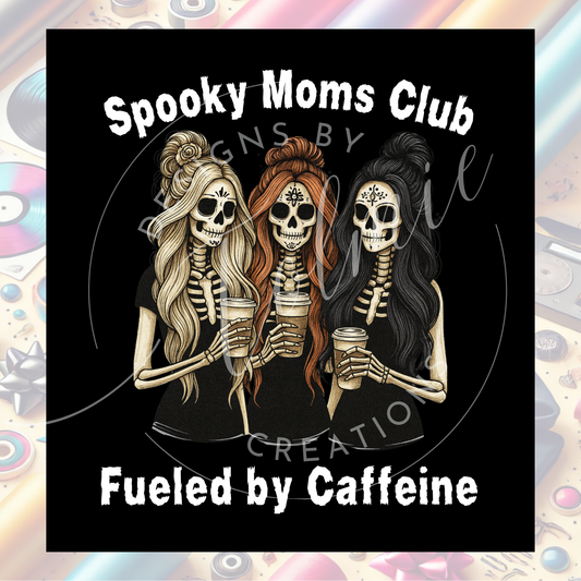 👻 Spooky Club Fueled by Caffeine – Moms & Aunts Halloween Shirts/Hoodies ☕🎃