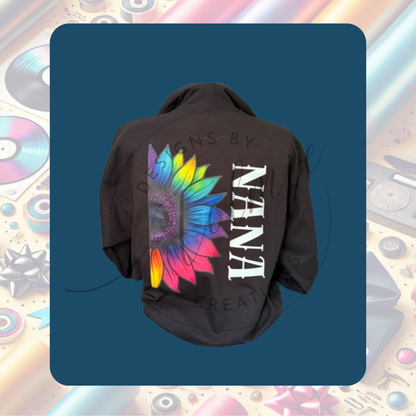 Custom Sunflower Family Hoodie – Auntie, Mom, Nana, Grandma
